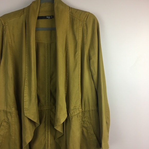 Max Jeans Drape Front Jacket M Mustard - Picture 2 of 8